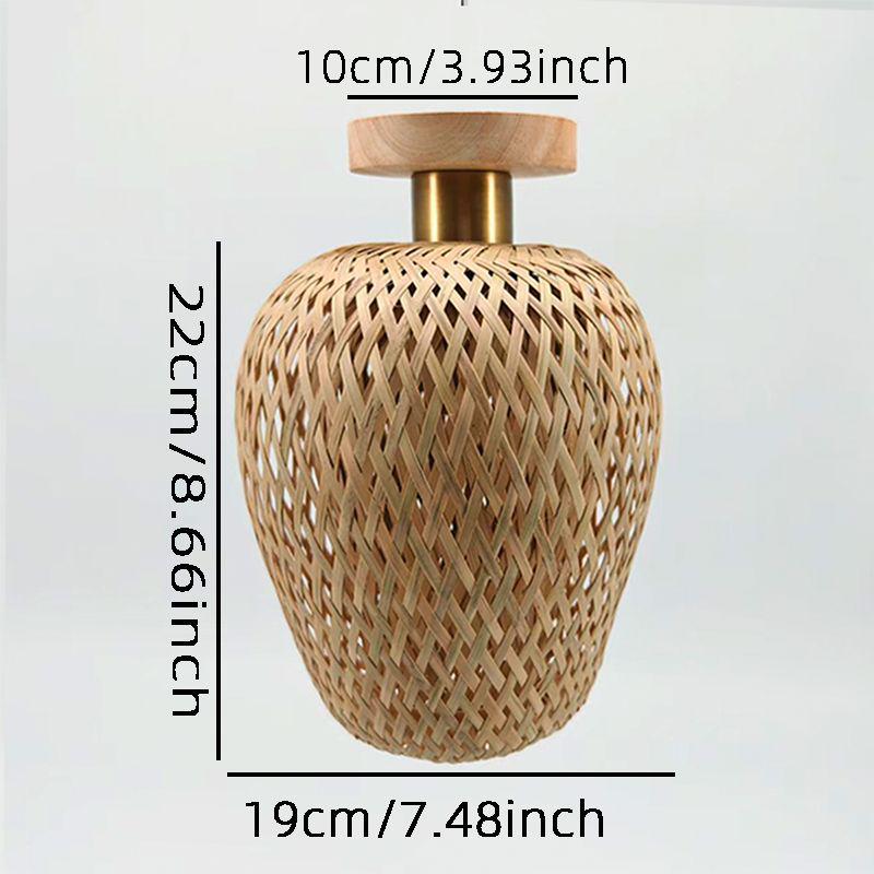 Bamboo Zen Pendant Light: Artistic Bamboo Weave Lantern for Tea Rooms and Tables