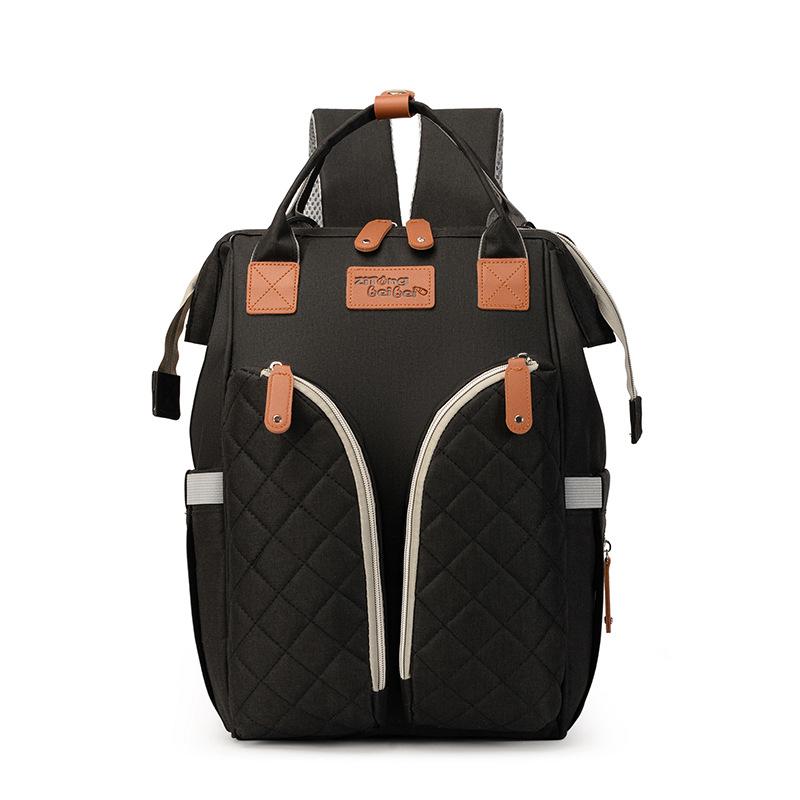Multi Functional Mother and Baby Bag New Embroidery Thread Diamond Grid Large Capacity Rear Dry Wet Separation Bag Mommy Bag