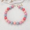 Candy Color Beaded Acrylic Round Bead Choker Necklace For Women Cute Handmade Jewelry