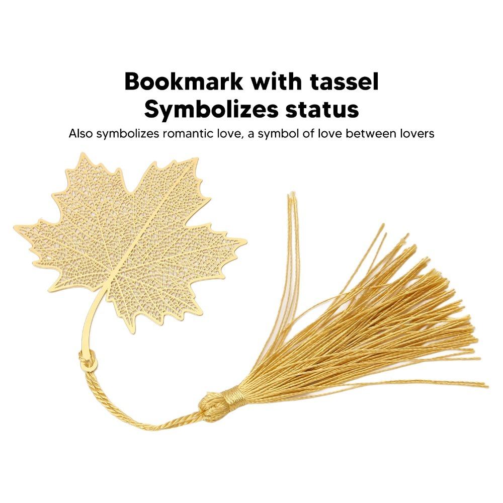 Hollow Design Hollow Vein Bookmark With Tassel Tassel Bookmark Exquisite Bookmark For Writers Maple Leaf