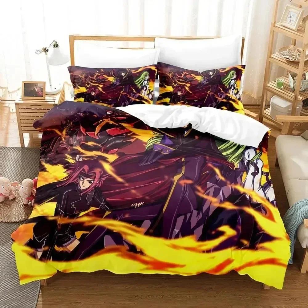 Luxury New 3D Print Anime GEASS C.C. CODE Bedding Set Duvet Cover Bed Set Quilt Cover Pillowcase Queen Boys Adult Bedding Set