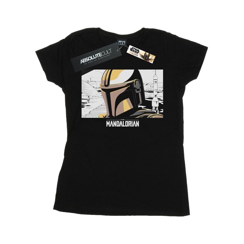 Star Wars Womens/Ladies The Mandalorian Profile Frame Cotton T-Shirt