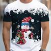 Weihnachts-Schneeflocke 3D Digital bedrucktes Herren Freizeit-Mode Rundhals Kurzarm T-Shirt