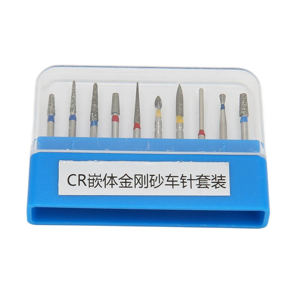 10pcs Dental Bur Set Hospital Clinics Stainless Steel Polishing Dental Bur for High Speed Handpiece