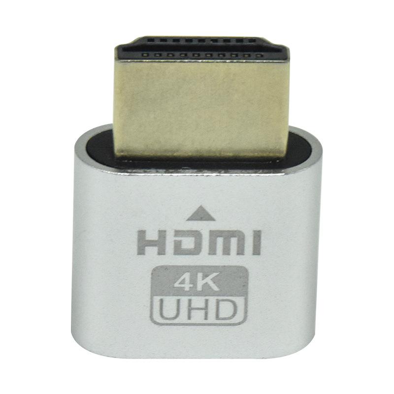 HDMI-compatible Dummy Plug Virtual Display Headless Ghost Display Emulator 4K DDC EDID Dummy Emulator Adapter For Bitcoin Mining