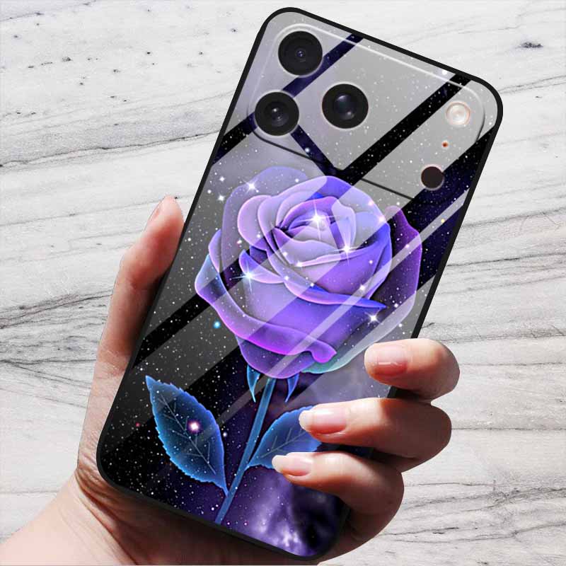 Cartoon Patterns Case For iPhone 17 Pro Plus Capa 17 Pro Max Bumper Luxury Tempered Glass Hard Back Cover iPhone17 Air Funda