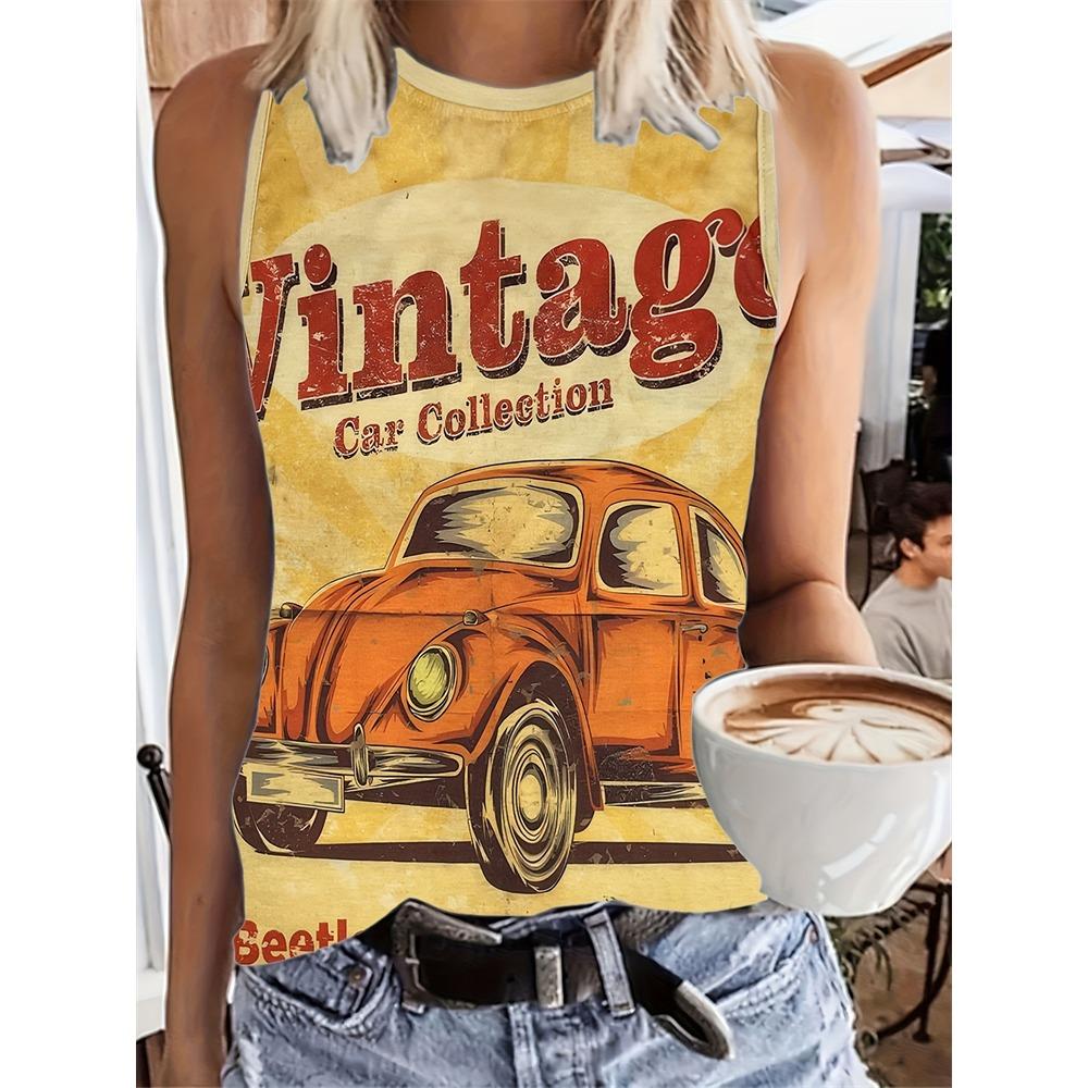 Vintage Style Ladies Tank Top 3D Tribal Ethnic Print Ladies Sleeveless T-shirt Summer Everyday Street Ladies Casual Tank Top