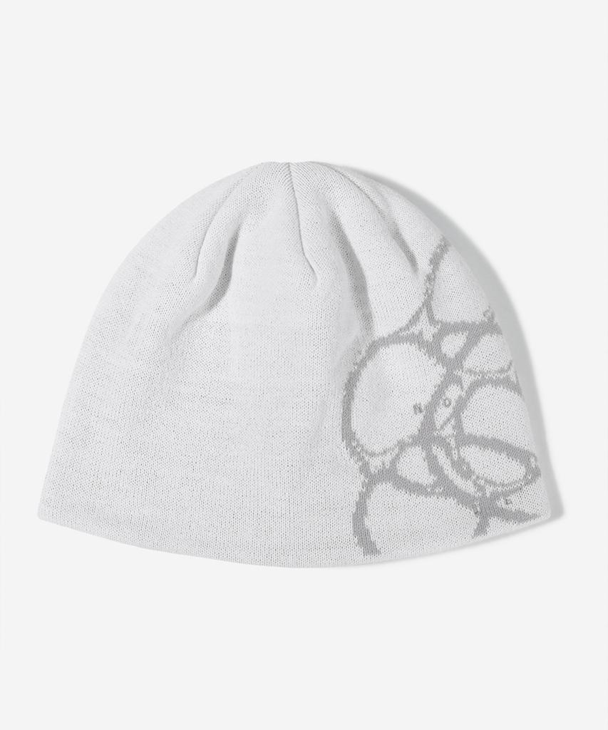 NODE LABS Dev:8 Graphic Knit Beanie_White