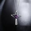 Fine   Copper angel noble crystal cross pendants Necklace For Women luxury party Wedding Jewelry Christmas gifts