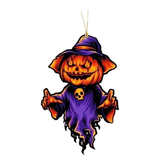 Automobile Pendant Lightweight Acrylic Rearview Mirror Decoration 2D Pumpkin Design Safety Anti-Blocking Cat Pendant