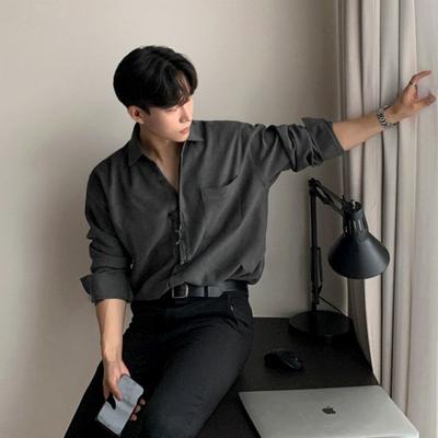 Camisa casual de manga comprida para homens, nova camisa solta e de alta qualidade, sem passar a ferro, camisa de polegada