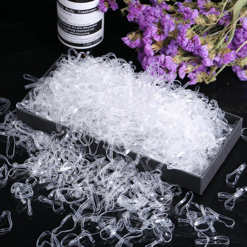 1500-Piece Transparent Rubber Bands - Creative Minimalist Style for Kids