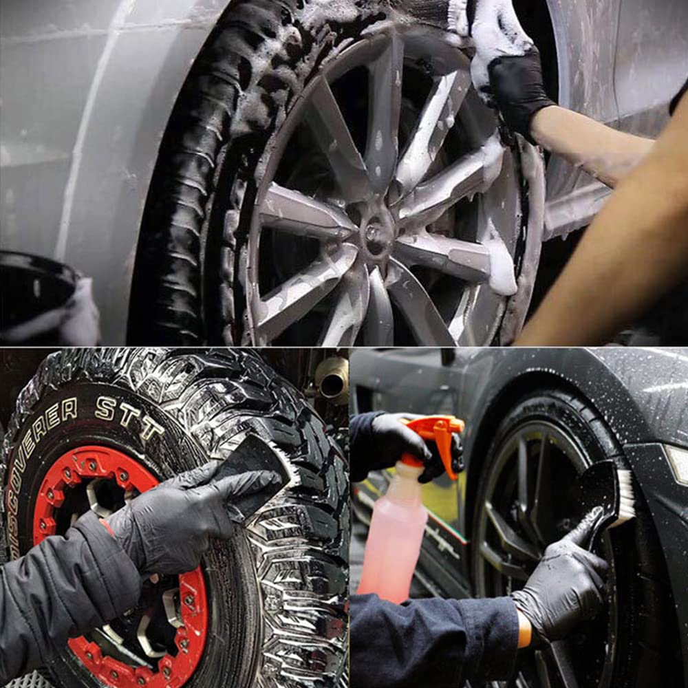 YFFSFDC Car Wash Brush for Wheels, Tire Cleaning, Crevice Cleaning, Bike, Room Cleaning, Bristle Brush Cleaning Tool
