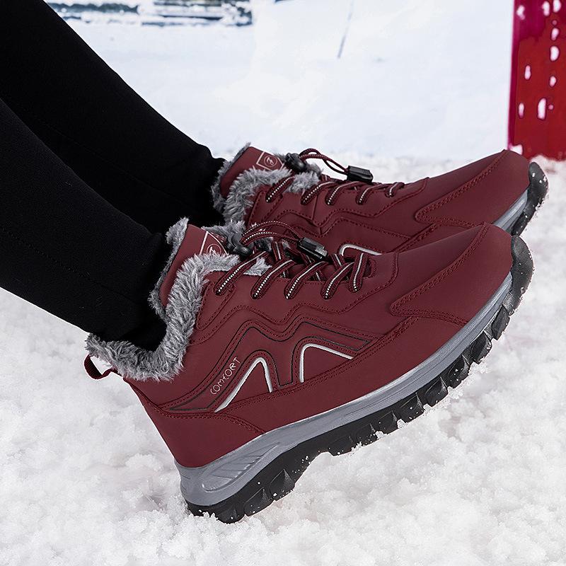 Winter outdoor velvet non-slip high-top warm middle-aged and elderly thickened mother sports walking shoes snow boots