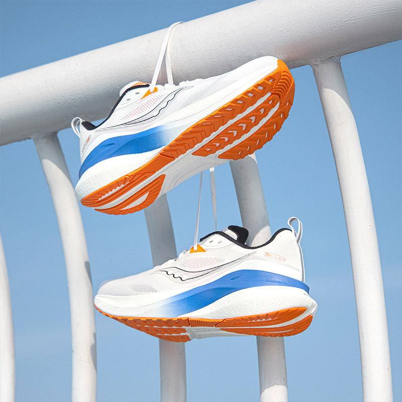 Saucony Marshal Stability Comfortable Pwrvizi High Elastic Eva Running Shoes Men Running Shoes White Orange Black S28225-3