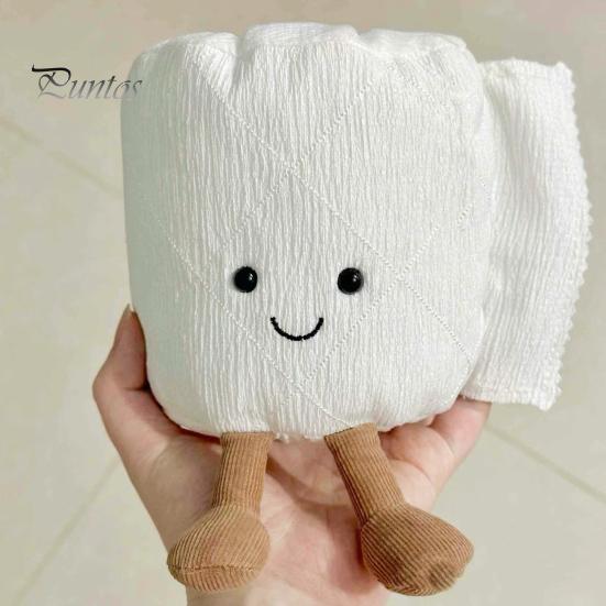 Toilet Roll Plushie Cartoon Paper Plush Toy, Stuffed Smiling Decoration, Rolled Soft Handmade for Home Bedroom PP Cotton Toy