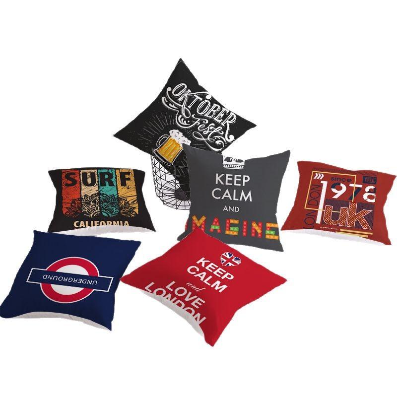 Nordic Black Letter Pillow Cushion Cover Living Room Sofa Car Pillow Cover Home Furnishings
