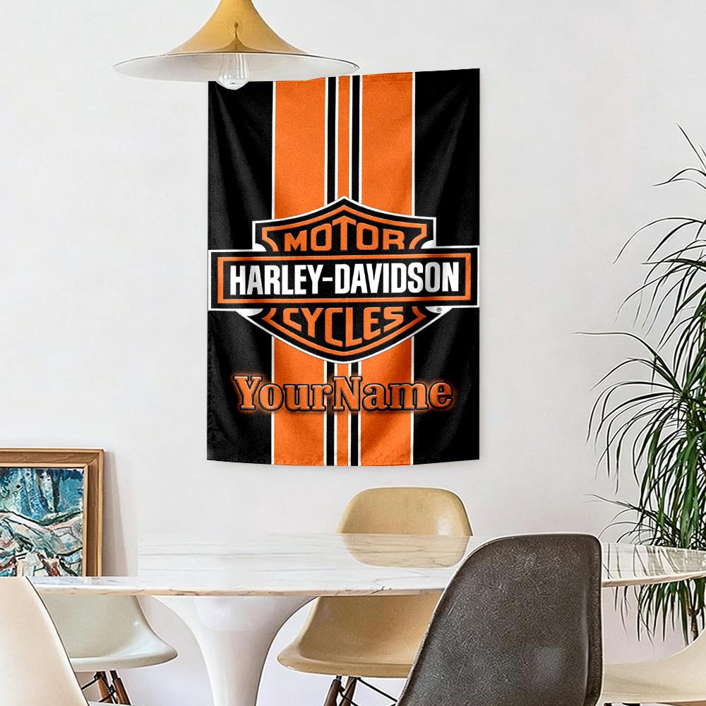 Harleydavidson Motorcycles Custom Your Name Wall Decor Tapestry Art For Pet Memorial Birthdaywedding Party Backdrop Family Gift