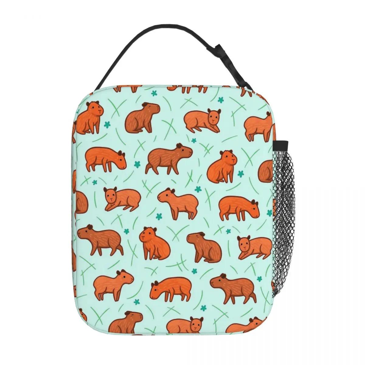 

Capybara изолированные сумки для ланча водонепроницаемые сумки для пикника термохолодильник ланч-бокс сумка для ланча для женщин работа дети школа 26x21x11CM