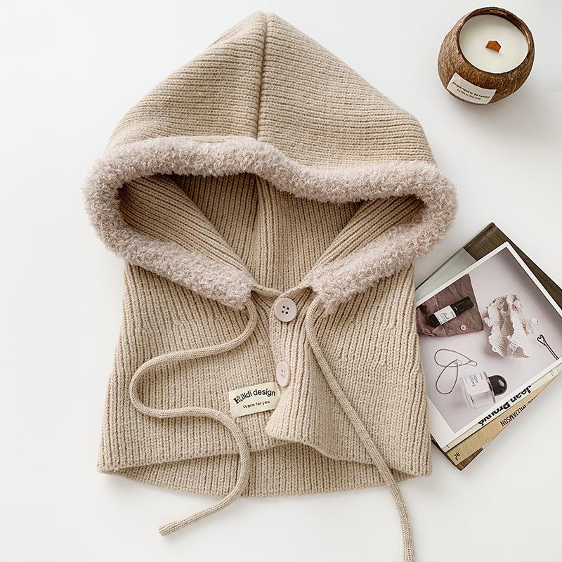 Balaclava Hat with Big Head Surrounds The Head Hat with Autumn and Winter Warm Korean Style Hat