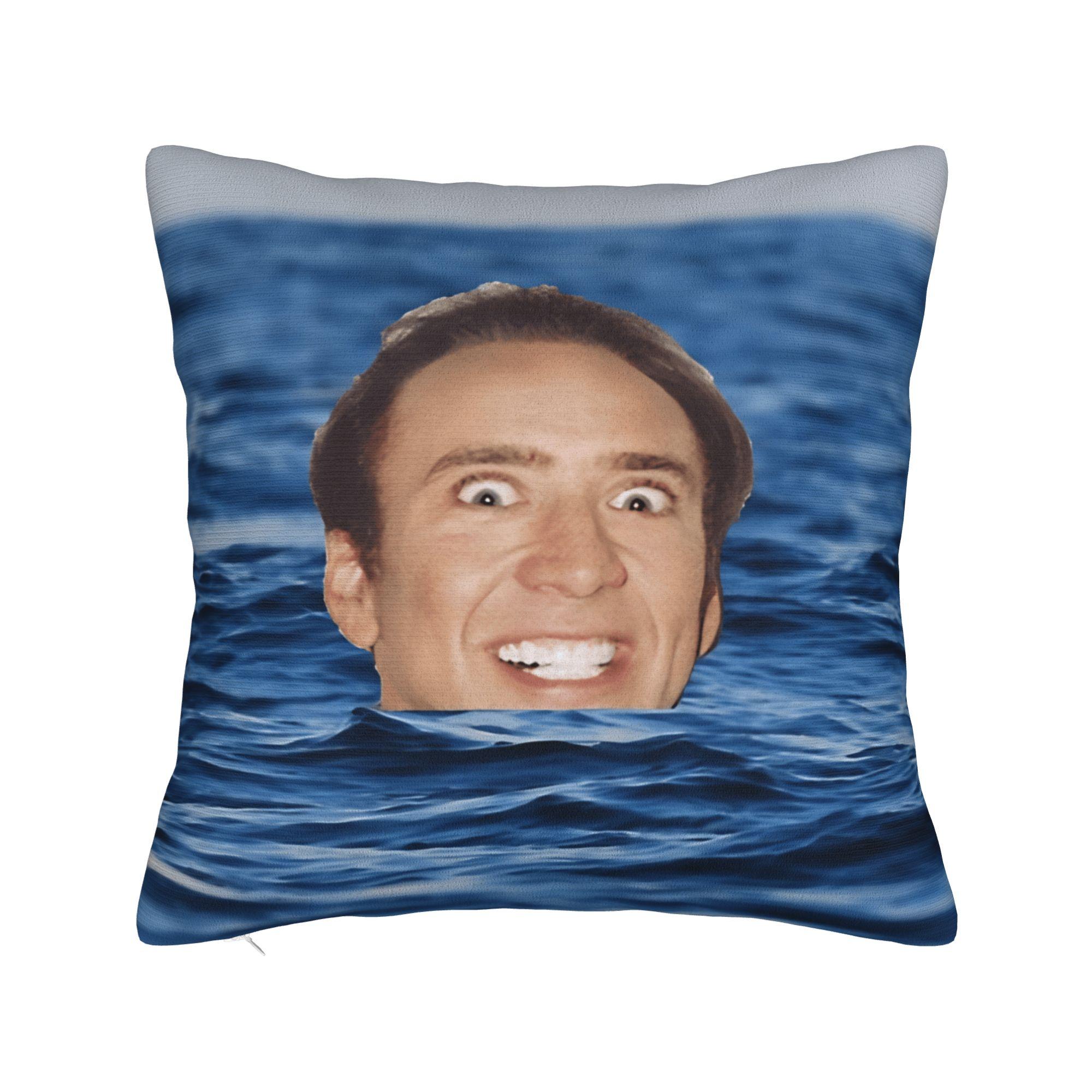 Funny N-Nicolas C-Cage Pillow Cover  Comfy Cushion Cover Funny Pillow Case For Couch Sofa Bedroom 12x12Inch