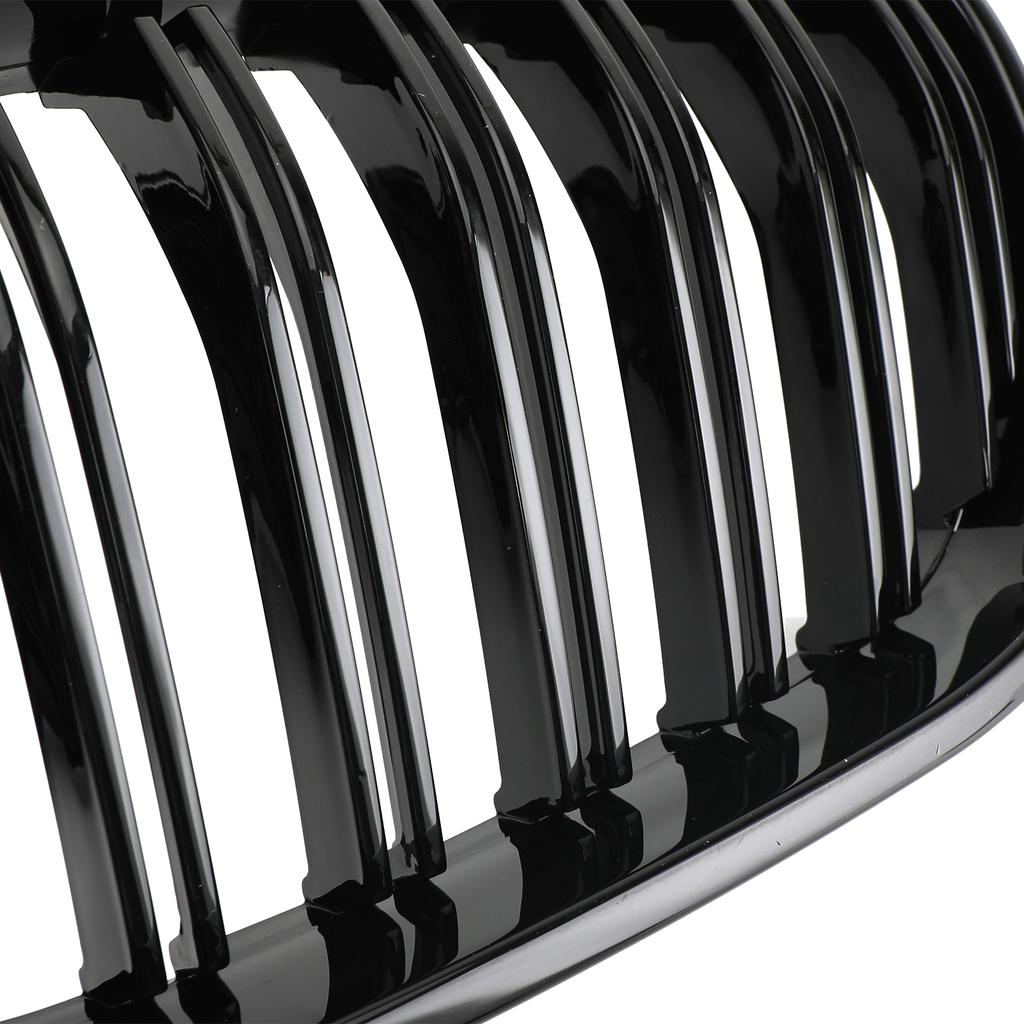 Gloss Black Front Bumper Kidney Grille Grill Fit BMW X3 F25 2011-2014 Dual Line