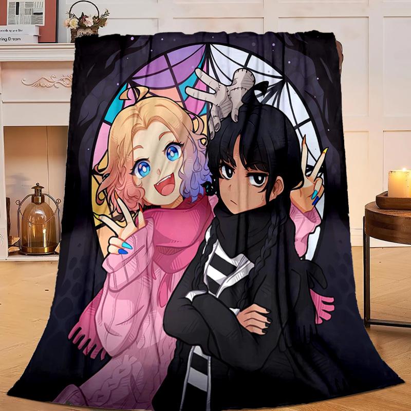 1PC Stained Glass Gothic Romance Flannel Blanket Gift, Suitable for Both Men And Women, Soft Ideal for Beds And Sofa, Birthday Or Christmas Gift