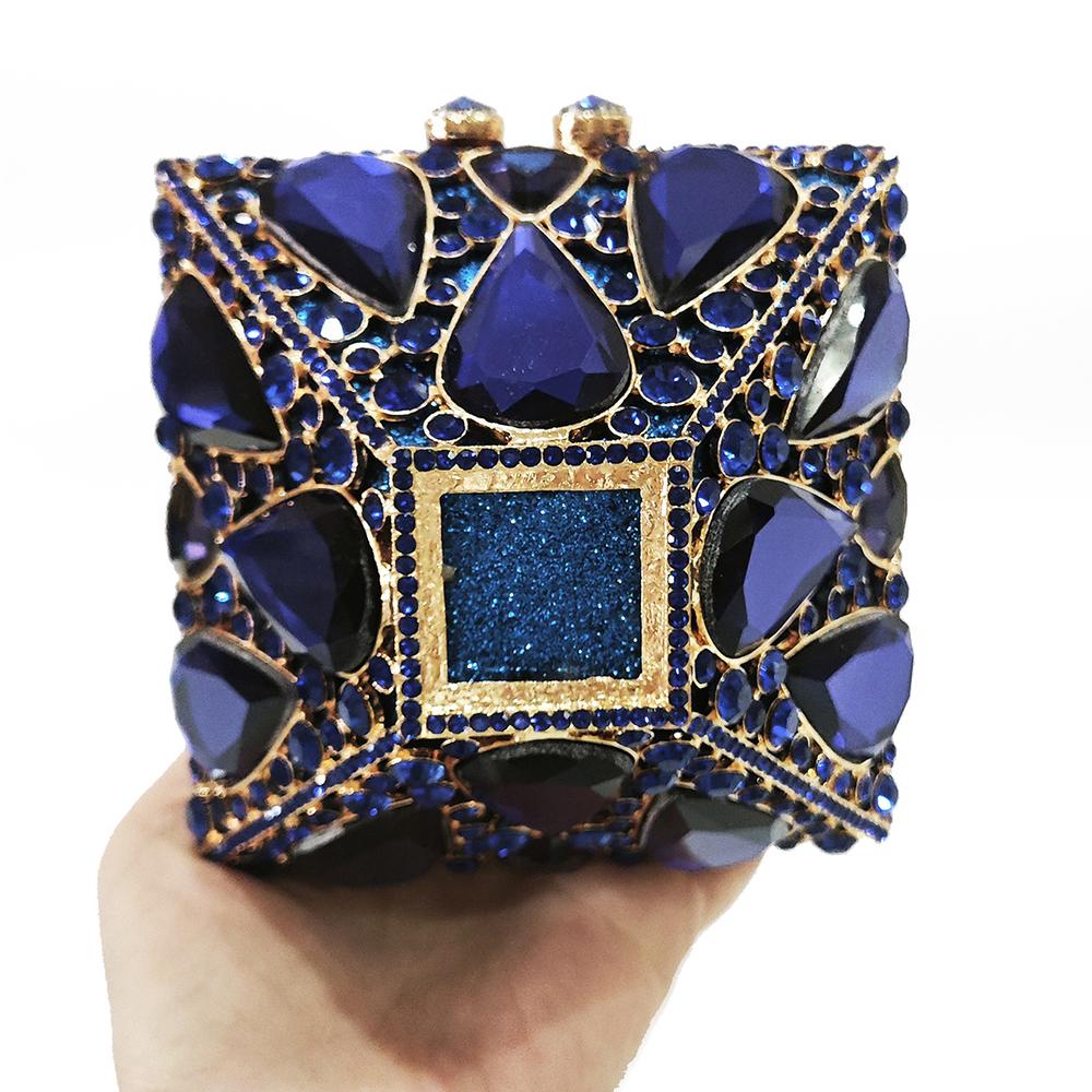 

WHTUOHENG Purple/Blue Crystals Evening Clutch Rhinestone Glass Bags Stone Handbags Party Purses Wedding Bridal Diamond Purses 10.5cmX10.5cmX10.5cm