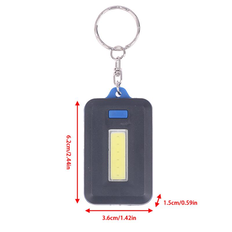 1Pcs Portable Mini Cob Led Keychain Flashlight Key Chain Torch Light Lamp