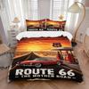 3pcs Route 66 Bedding Set: Perfect for Bedroom or Guest Room. Soft and Comfortable with No Core Included Yy251009155