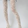 High-End Silver Silk Gray Stockings Gray-Tie Bright Silk Rhombus Cross-Striped Shiny Black Stockings Skin-Penetrating Pantyhose