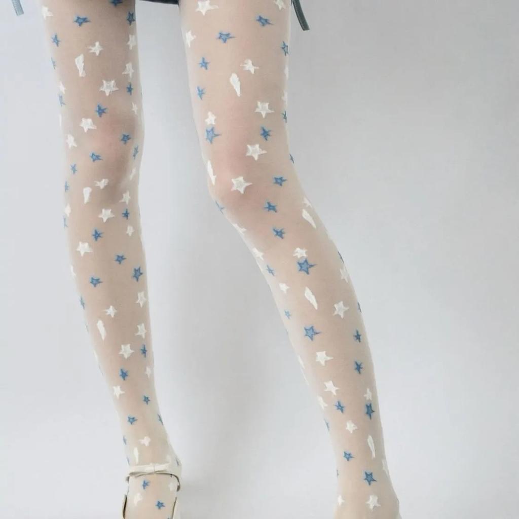 High-End Silver Silk Gray Stockings Gray-Tie Bright Silk Rhombus Cross-Striped Shiny Black Stockings Skin-Penetrating Pantyhose