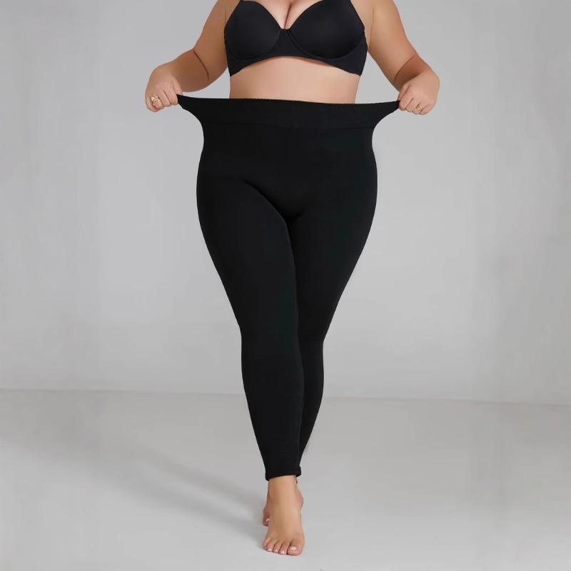 New Trade Large Size Leggings Winter Seamless Integrated Fleece Thickened Nine-Point Pants