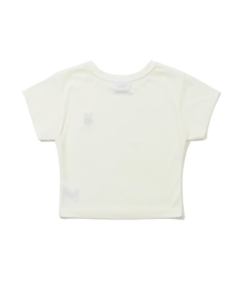 Bieseulaebis Trippy Rabbit Women'S Short Crop Short Sleeve T-Shirt Cream