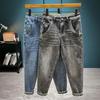 Men's Straight-Leg Jeans, New Spring/Autumn Fashion Brand, Slim-Fit Casual Cropped Pants with a Stylish and High-End Feel