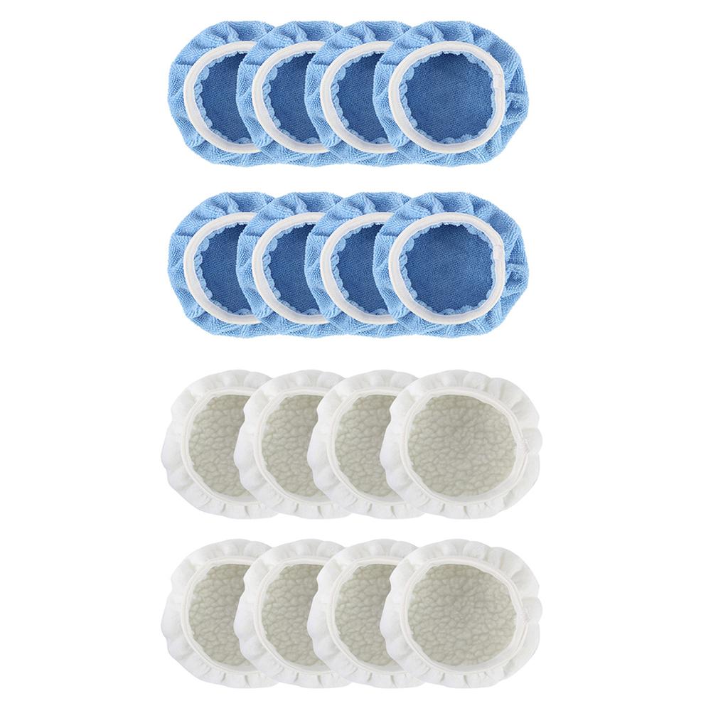32/8PCS Car Polisher Buffer Pads Cover 6 In/150mm Car Polishing Pad Microfiber Bonnet Polisher Polish Pad Cleaning Waxing Tools