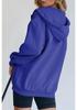Women's Oversized Drawstring Zip Hoodie - Teen Girls' Autumn Casual Jacket Sweatshirt
