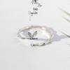 Trendy Adjustable Pure Silver Open Ring for Women - Fashionable Index Finger Design