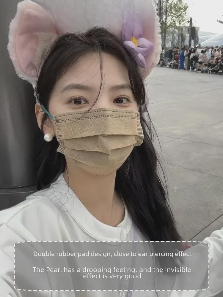 Shijiazhenduo Gray Pearl Earrings: Upgraded Silicone Ear Clips for Comfort and Style