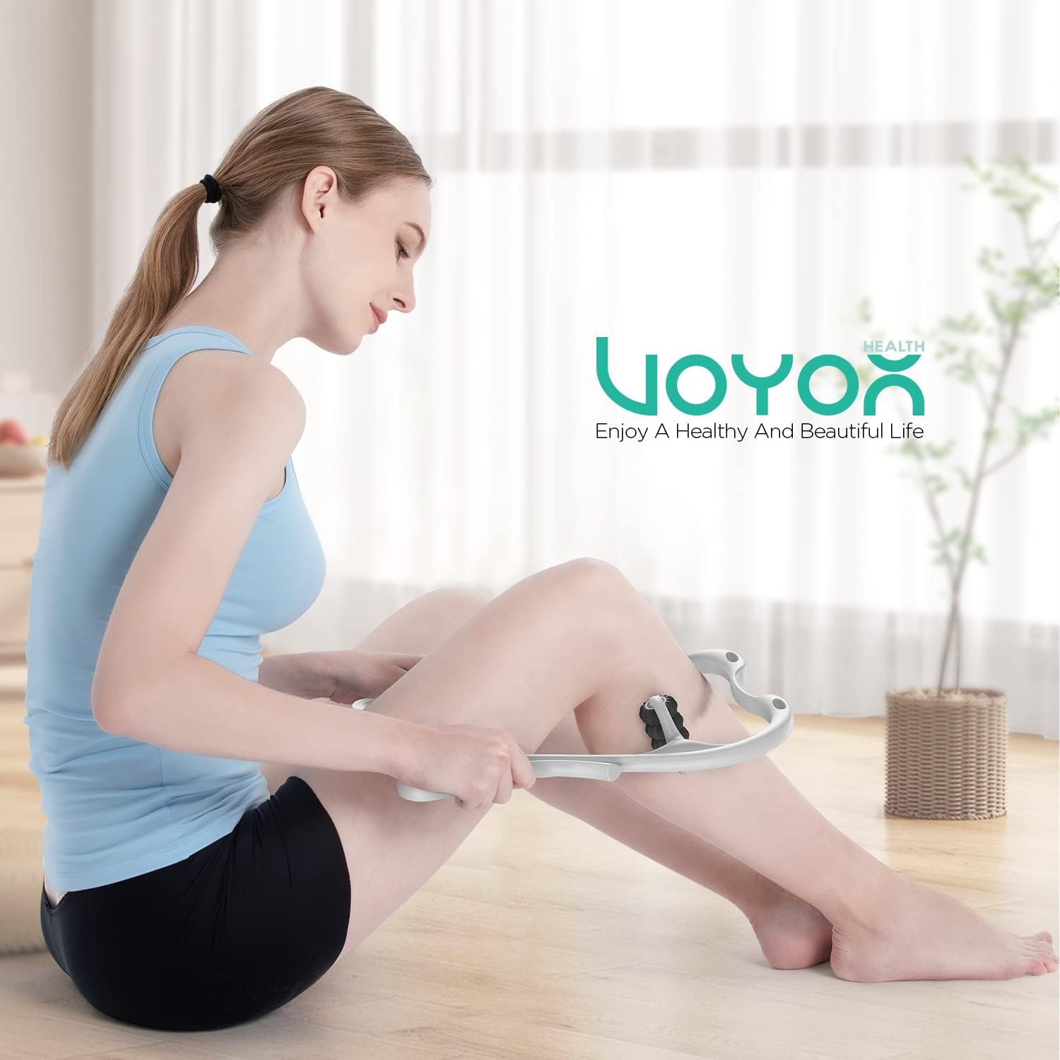 Neck Massager for Pain Relief Deep Tissue, Handheld Massager with 8 Balls Massage Point, Cervical Spine Massager Roller, for Neck, Shoulder, Waist,