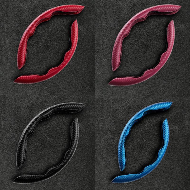 Car Sport Accessories Interior Universal Steering Wheel Cover 38cm Carbon Fiber Non-slip Fashion Steering Wheel Booster