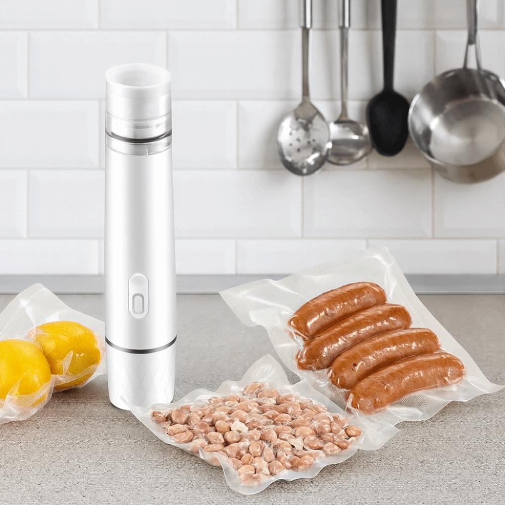 Handheld Food Bag Sealed Wand USB Rechargeable Mini Vacuum Sealing Stick Powerful Wet And Dry Use Food Bag Sealer Travel