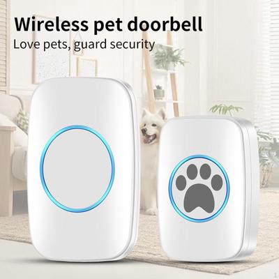 Wireless Dog Door Bell Operating At 984 Ft Touch Button for Potty White