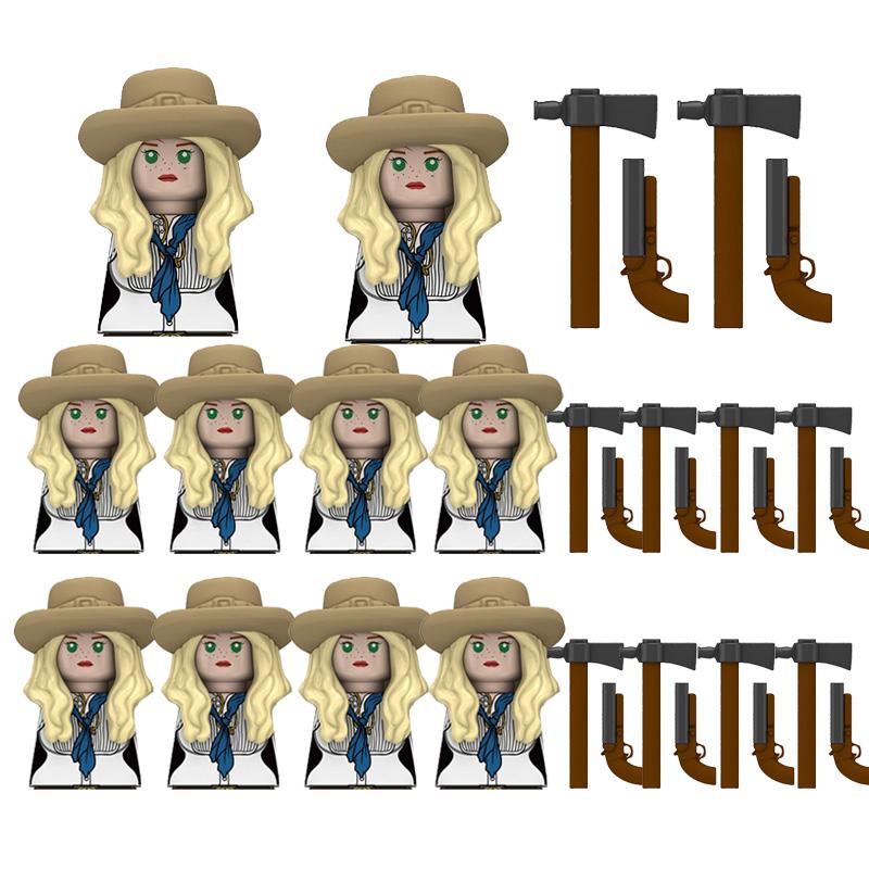 Kids Toys Civil War Volunteer Corps Infantry Soldiers West Cowboy  Weapon Equipment Figures Sets Childrens Birthday Gifts