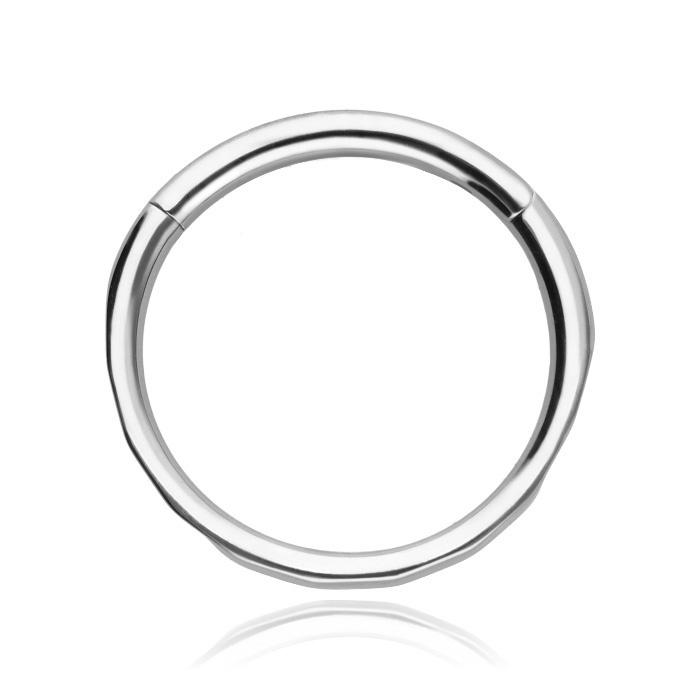 Titanium Clicker Ring, Cut - Silver - Tk-061 1.2/8