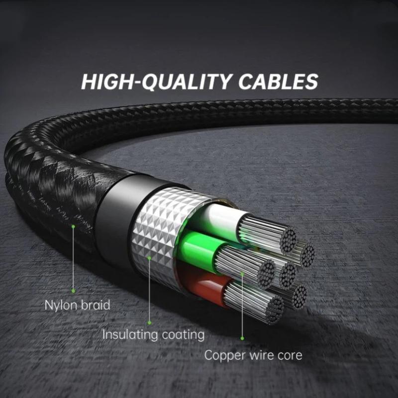 240W Digital Display Usb C To Usb C Cable 5A Type C To Type C Braided Data Cord Pd Fast Charging For Phone