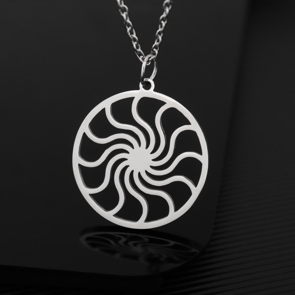 New Fashion Trend Simple Spiral Pendant Sun Necklace Sunshine Charm Necklace