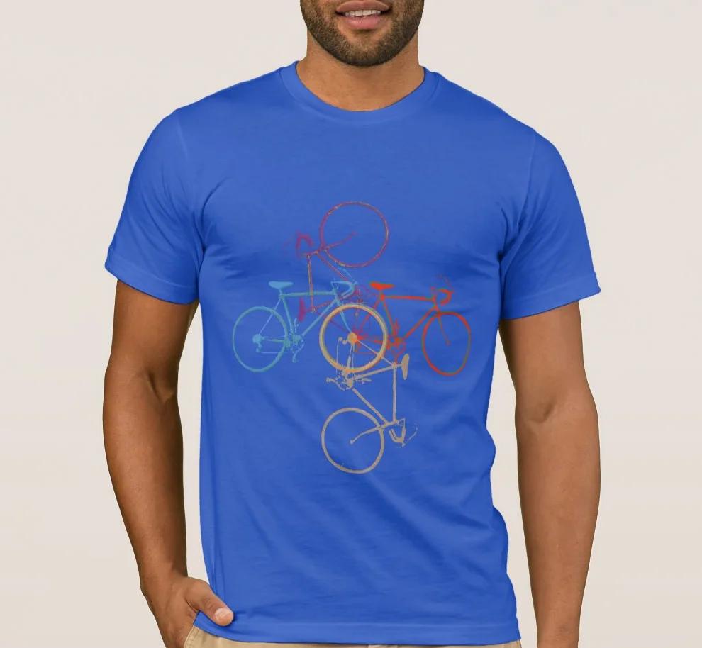 Unique Four Bikes In Circle Graphic Rosd Cycling Biking Rider T Shirt 100 Cotton Short Sleeve ONeck Casual Tshirt Size S3XL