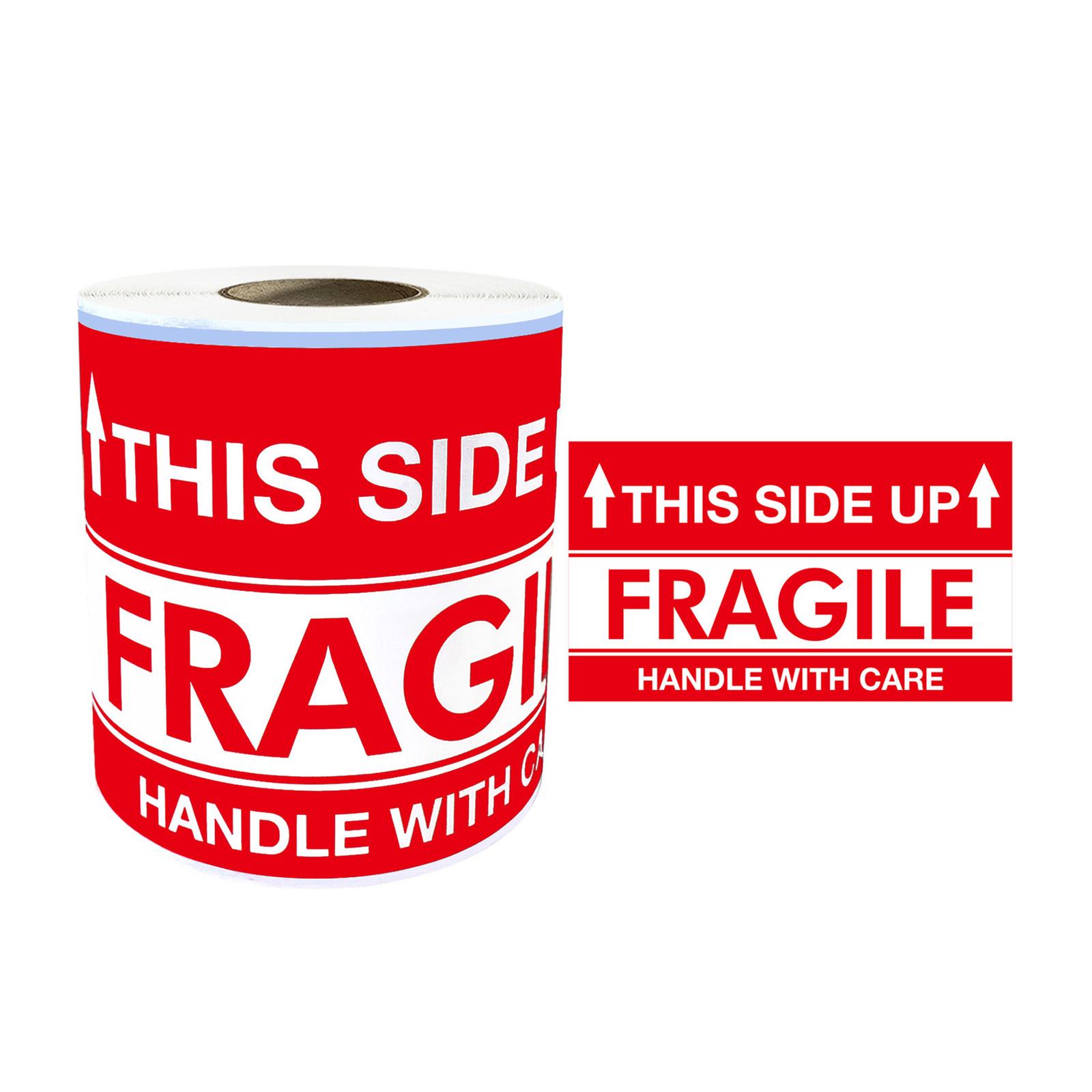 

Упаковка из 200 наклеек This Side Up Fragile Labels 3x5 дюймов Предупреждающие этикетки для транспортировки Сильная клейкая ручка с предупреждающей лентой