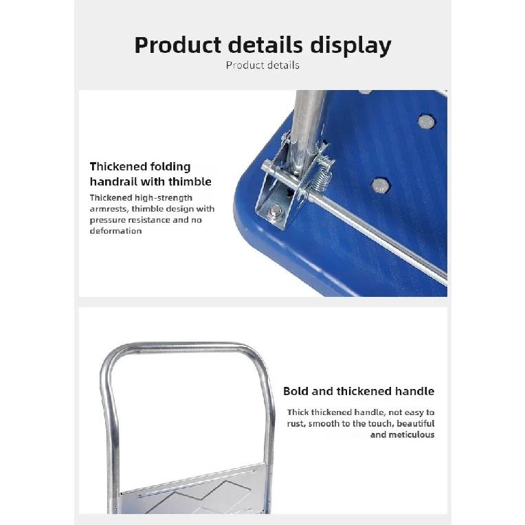Household Goods Folding Trolley Pull Goods Small Trolley Warehouse Trailer Portable Four-wheel Trolley Handling Flatbed Truck